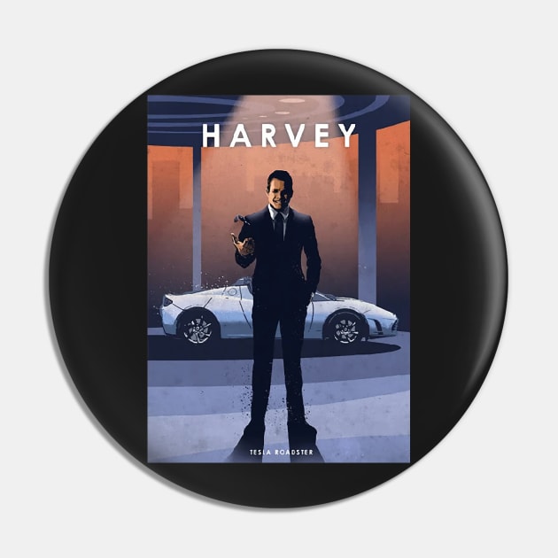 Harvey Specter Suits  - Tesla Roadster - Car Legends Pin by Great-Peoples