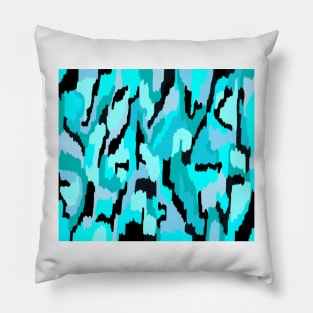 Teal and Black Abstract Art Pillow