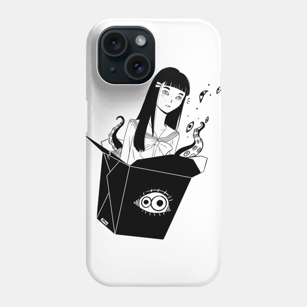 Anime School Girl Take Out With Tentacles Phone Case by cellsdividing