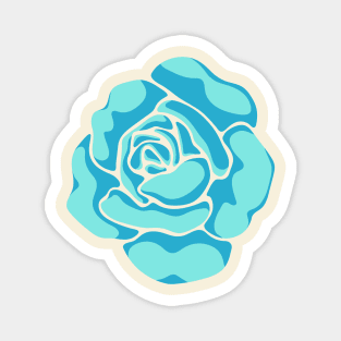 BIG ROSE Bright Turquoise Blue Flower - UnBlink Studio by Jackie Tahara Magnet