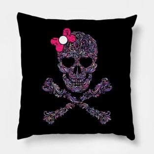 CUTE SKULL PINK BOW Pillow
