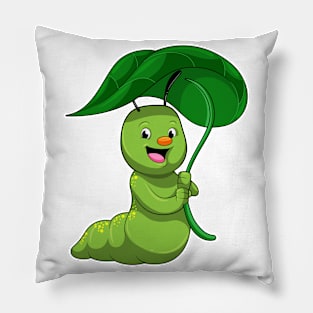 Caterpillar with Leaf as Parasol Pillow