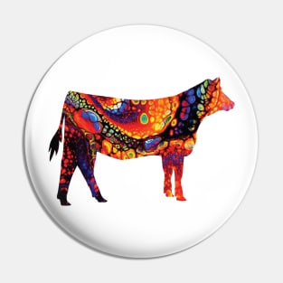 Livestock Farm Girl Show Heifer with Marble Background Pin