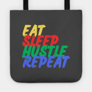 Eat, Sleep, Hustle, Repeat (Mood Colors) - Pocket ver. Tote