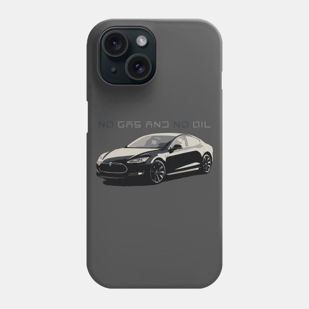 Tesla S - no gas and no oil Phone Case by GalfiZsolt