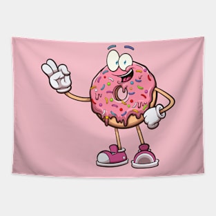 Cute Donut Character Tapestry