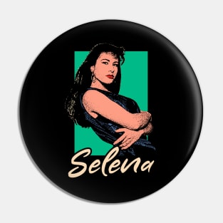 Selena Quintanilla Retro Design Pin