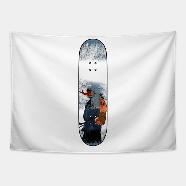 Distressed Skateboard Tapestry by nocartinslot