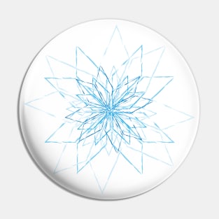 Bright, shining iceflower made of cool geometrical elements in icy blue tones Pin