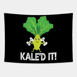 Kale'd it t shirt vegan kale saying fitness Tapestry