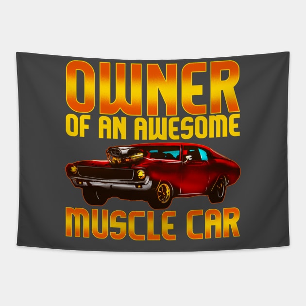 Retro Muscle Car Tapestry by lateefo