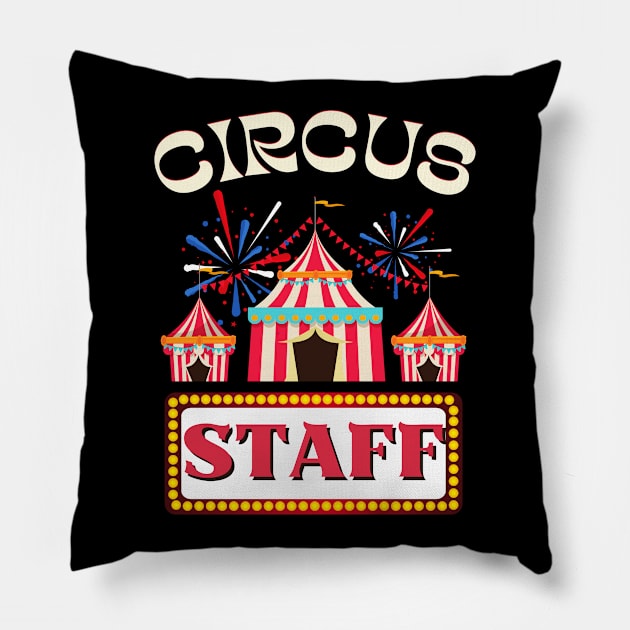 Circus Staff Vintage Themed Party Artist Pillow by Foxxy Merch