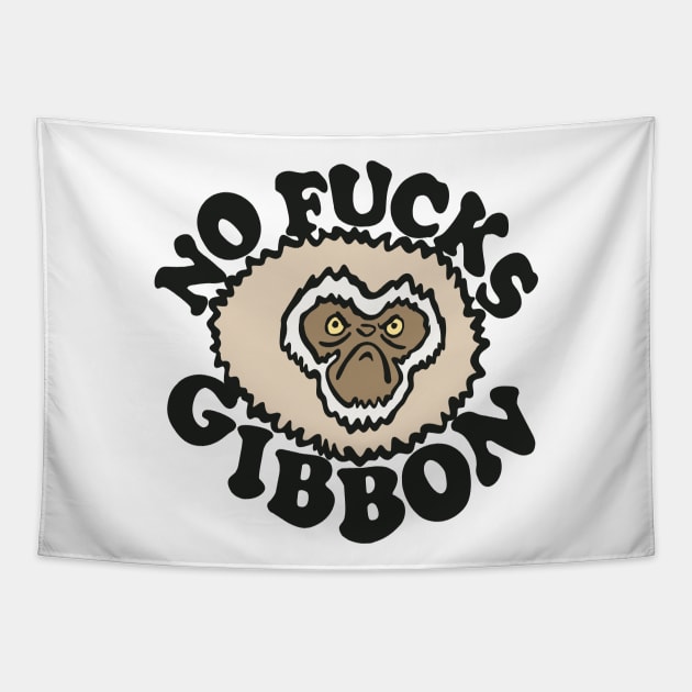 No Fucks Gibbon Angry Monkey No Fucks Given Tapestry by BluVelvet