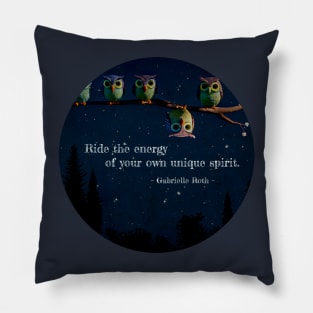 Owl that is Different with unique spirit quote collage Pillow