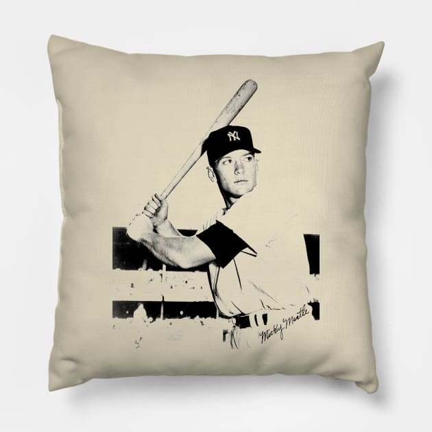 mickey mantle Pillow by Fabulous Fresh Fashions