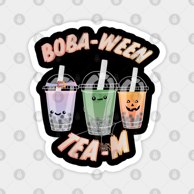 Boba Tea, Bubble Tea Halloween Team, Boba-ween Tea-m! Aesthetic Halloween design. Magnet by YourGoods