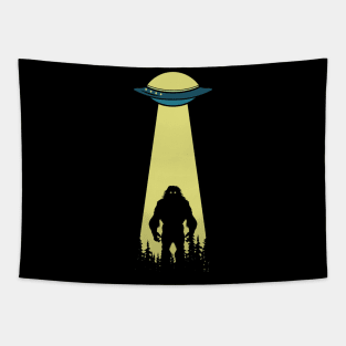 Bigfoot ufo Abduction Tapestry