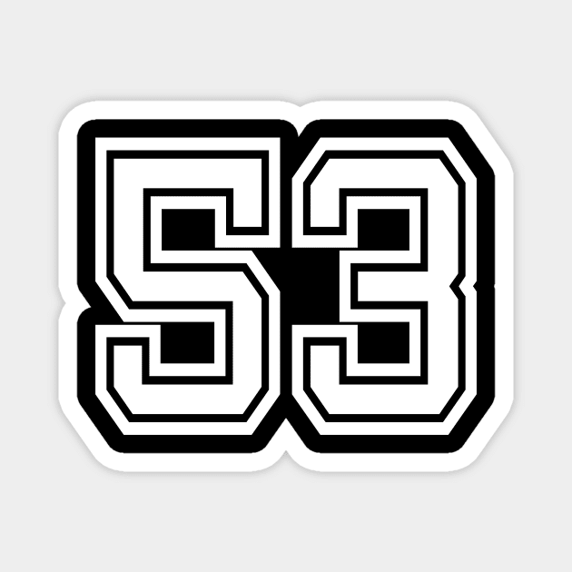 Number 53 for a sports team, group, or community T-Shirt Magnet by DariBangAngga