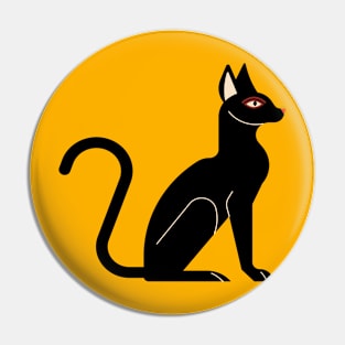 Black cat side profile Pin