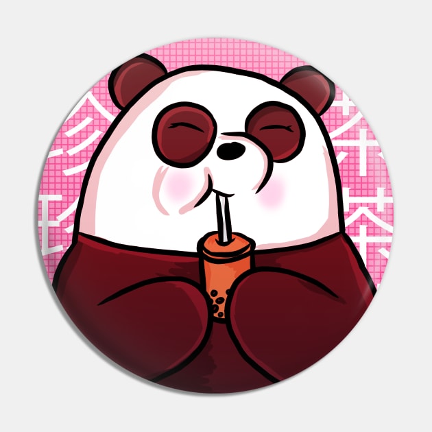 Boba Panda Bear Pin by RoserinArt