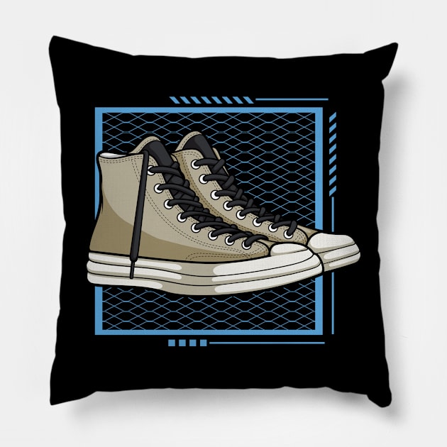 Retro Skate Sneaker Pillow by milatees