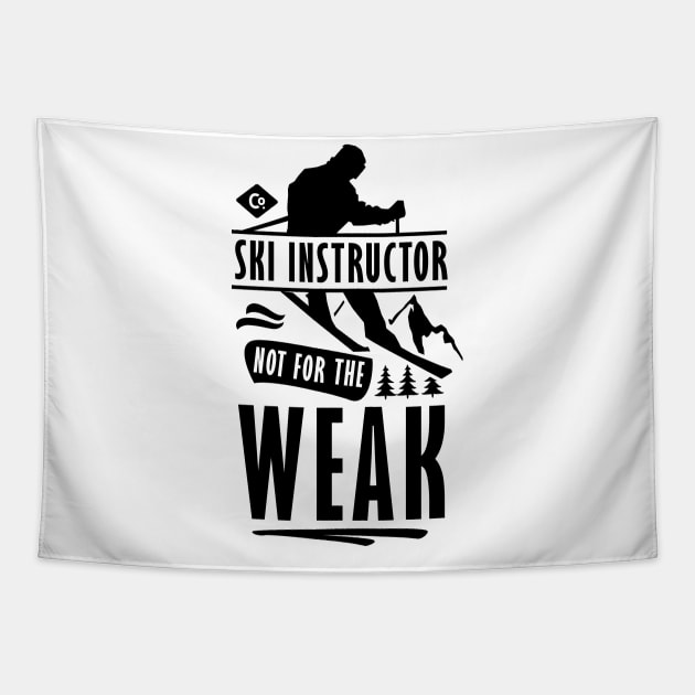 Skier Coach Teacher Ski Instructor Lesson Instructing Tapestry by dr3shirts