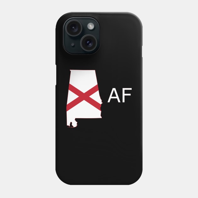 Alabama Flag State Outline AF (white) Phone Case by Big Term Designs