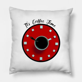 It's Coffee Time (black) Pillow