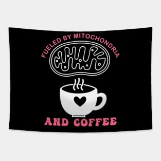 Funny Biology Teacher Science Fueled By Mitochondria Coffee Tapestry