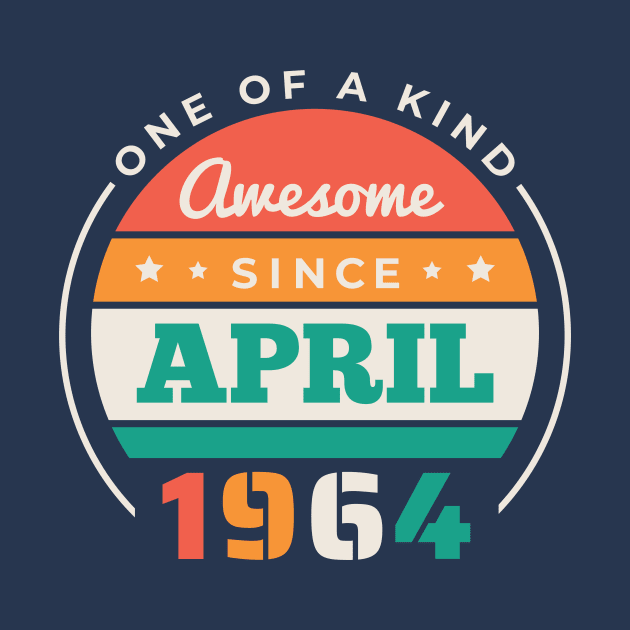 Retro Awesome Since April 1964 Birthday Vintage Bday 1964 by Now Boarding