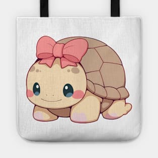 Cute turtle hiding in shell Tote