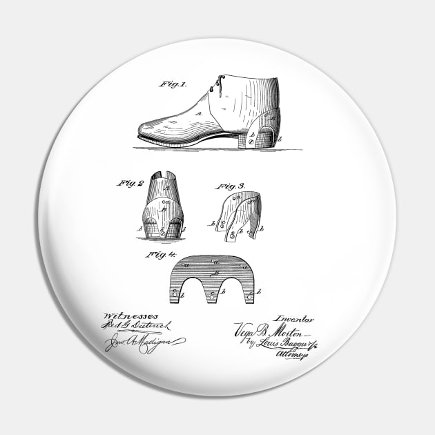 Heel Stiffener for Boots and Shoe Vintage Patent Hand Drawing Pin by TheYoungDesigns