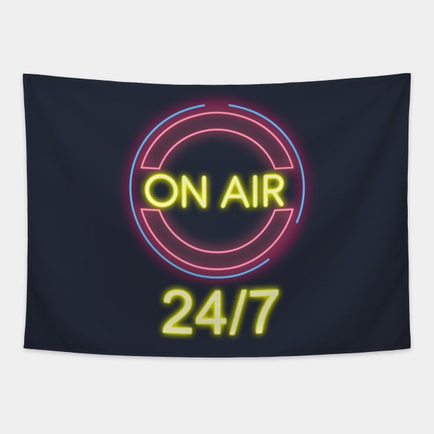 ON AIR 24/7: Design Fun Funny Humor Kids Life Message Reality Statement Teens Youth Tapestry by Jake, Chloe & Nate Co.