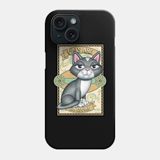 Beautiful Gray White Kitty Cat on Cats are Awesome Phone Case