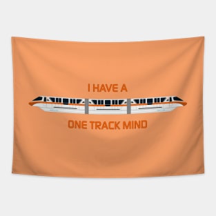 Orange One Track Mind Tapestry