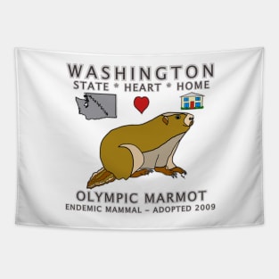 Washington - Olympic Marmot - State, Heart, Home - state symbols Tapestry