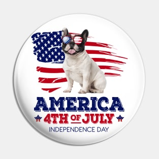 Bulldog Flag USA - America 4th Of July Independence Day Pin