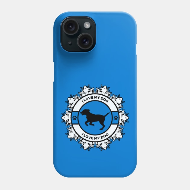 Royal Blue I Love My Dog Phone Case by Designs_by_KC