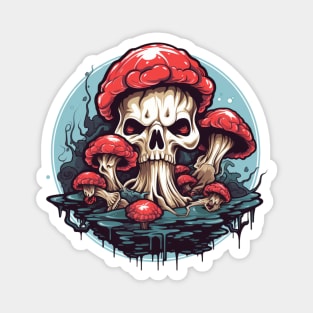 Trippy Psychedelic Mushroom Deathcap Magnet