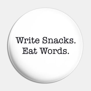 Write Snacks Eat Words Pin