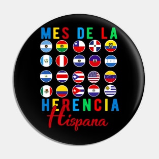 Mes de la Herencia Hispana National Latino Countries Flag Pin