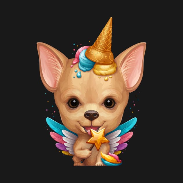 Fawn Smooth Coat Chihuahua Ice Cream Unicorn by stonemask