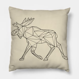 Moose or Elk in low poly style Pillow