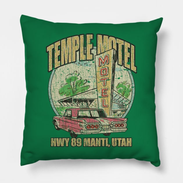 Temple Motel Manti, Utah 1959 Pillow by JCD666
