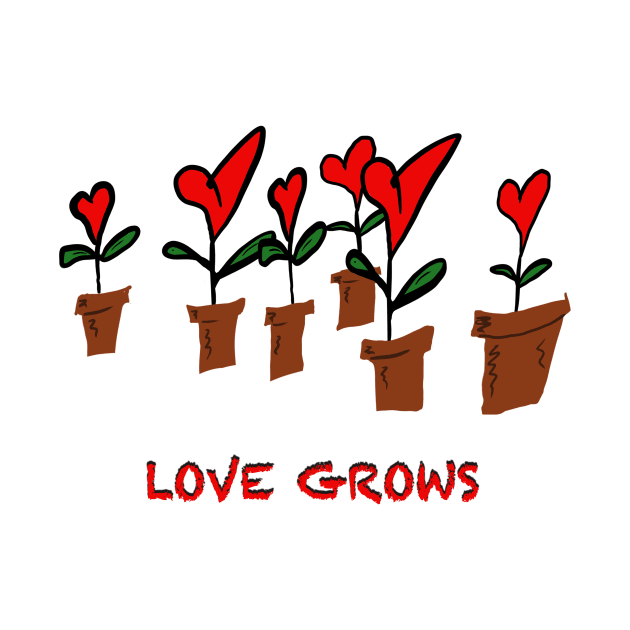 Little Hearts in flowerpots, Love Grows by Coppack