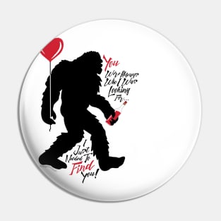 Bigfoot Valentine - Sasquatch Love Balloon Wine Pin