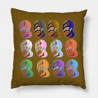 Multicoloured Floral illustration paisley truck art design Pillow