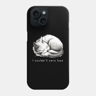 "I couldn't care less" sleeping sarcastic cat Phone Case