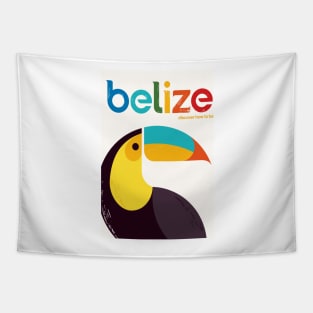 Belize, The Toucan, Travel Poster Tapestry