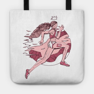 Pink and White No 1 Track and Field Runner Tote